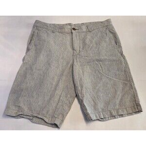 Tommy Bahama Linen Shorts Mens 34 Blue Stripe Flat Front Island Casual Summer